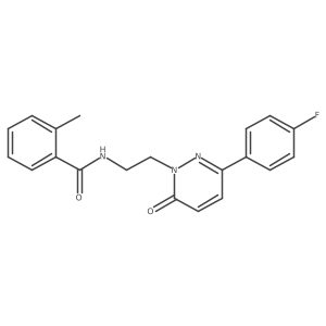 N-(2-(3-(4-fluorophenyl)-6-oxopyridazin-1(6H)-yl)ethyl)-2-methylbenzamide结构式