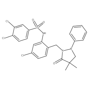 Benzenesulfonamide,3,4-dichloro-n-[5-chloro-2-[(4,4-dimethyl-5-oxo-2-phenyl-1-pyrazolidinyl)methyl]phenyl]-结构式