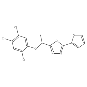 2-(Thiophen-2-yl)-5-[1-(2,4,5-trichlorophenoxy)ethyl]-1,3,4-oxadiazole结构式