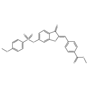 (Z)-methyl 4-((6-(((4-methoxyphenyl)sulfonyl)oxy)-3-oxobenzofuran-2(3H)-ylidene)methyl)benzoate结构式