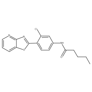 N-(3-chloro-4-[1,3]oxazolo[4,5-b]pyridin-2-ylphenyl)pentanamide结构式