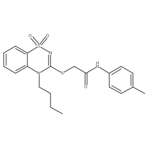 2-((4-butyl-1,1-dioxido-4H-benzo[e][1,2,4]thiadiazin-3-yl)thio)-N-(p-tolyl)acetamide Structure