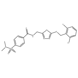 N-((5-((2-chloro-6-fluorobenzyl)thio)-1,3,4-oxadiazol-2-yl)methyl)-4-(N,N-dimethylsulfamoyl)benzamide结构式