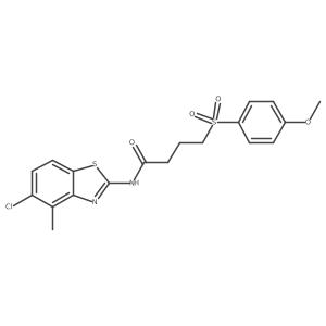 N-(5-chloro-4-methylbenzo[d]thiazol-2-yl)-4-((4-methoxyphenyl)sulfonyl)butanamide结构式