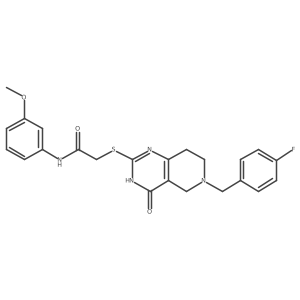 2-{[6-(4-fluorobenzyl)-4-oxo-3,4,5,6,7,8-hexahydropyrido[4,3-d]pyrimidin-2-yl]sulfanyl}-N-(3-methoxyphenyl)acetamide结构式