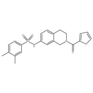 N-(2-(furan-2-carbonyl)-1,2,3,4-tetrahydroisoquinolin-7-yl)-3,4-dimethylbenzenesulfonamide结构式