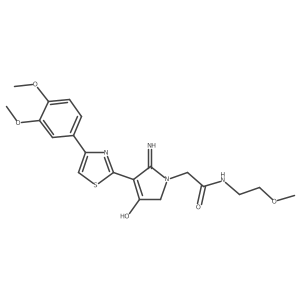 2-{3-[4-(3,4-dimethoxyphenyl)-1,3-thiazol-2-yl]-4-hydroxy-2-imino-2,5-dihydro-1H-pyrrol-1-yl}-N-(2-methoxyethyl)acetamide结构式