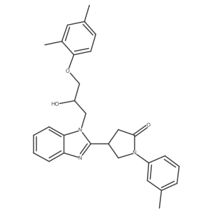 4-{1-[3-(2,4-dimethylphenoxy)-2-hydroxypropyl]-1H-benzimidazol-2-yl}-1-(3-methylphenyl)pyrrolidin-2-one Structure