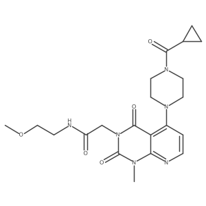 2-(5-(4-(cyclopropanecarbonyl)piperazin-1-yl)-1-methyl-2,4-dioxo-1,2-dihydropyrido[2,3-d]pyrimidin-3(4H)-yl)-N-(2-methoxyethyl)acetamide Structure