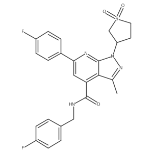 1-(1,1-dioxidotetrahydrothiophen-3-yl)-N-(4-fluorobenzyl)-6-(4-fluorophenyl)-3-methyl-1H-pyrazolo[3,4-b]pyridine-4-carboxamide Structure
