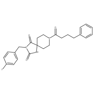 3-[(4-Fluorophenyl)methyl]-8-(4-phenylbutanoyl)-1,3,8-triazaspiro[4.5]decane-2,4-dione结构式