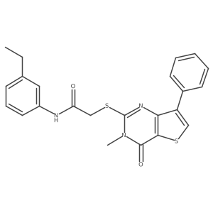 N-(3-ethylphenyl)-2-({3-methyl-4-oxo-7-phenyl-3H,4H-thieno[3,2-d]pyrimidin-2-yl}sulfanyl)acetamide结构式