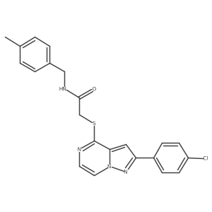 2-{[2-(4-chlorophenyl)pyrazolo[1,5-a]pyrazin-4-yl]thio}-N-(4-methylbenzyl)acetamide Structure