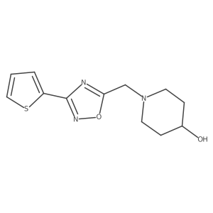 1-((3-(Thiophen-2-yl)-1,2,4-oxadiazol-5-yl)methyl)piperidin-4-ol结构式