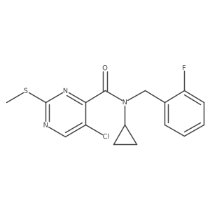 5-chloro-N-cyclopropyl-N-[(2-fluorophenyl)methyl]-2-methylsulfanylpyrimidine-4-carboxamide Structure