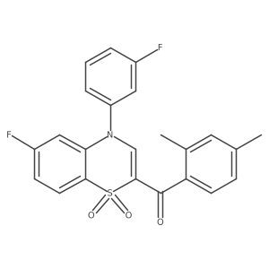 (2,4-dimethylphenyl)(6-fluoro-4-(3-fluorophenyl)-1,1-dioxido-4H-benzo[b][1,4]thiazin-2-yl)methanone Structure