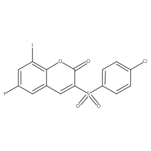 3-((4-Chlorophenyl)sulfonyl)-6,8-diiodo-2H-chromen-2-one Structure