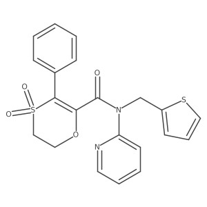 3-phenyl-N-(pyridin-2-yl)-N-(thiophen-2-ylmethyl)-5,6-dihydro-1,4-oxathiine-2-carboxamide 4,4-dioxide结构式