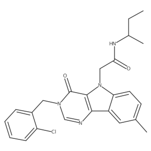 N-(sec-butyl)-2-(3-(2-chlorobenzyl)-8-methyl-4-oxo-3H-pyrimido[5,4-b]indol-5(4H)-yl)acetamide结构式