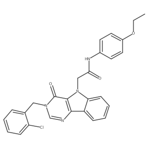 2-(3-(2-chlorobenzyl)-4-oxo-3H-pyrimido[5,4-b]indol-5(4H)-yl)-N-(4-ethoxyphenyl)acetamide结构式