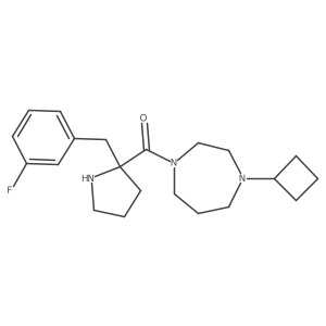 (S)-(4-cyclobutyl-1,4-diazepan-1-yl)(2-(3-fluorobenzyl)pyrrolidin-2-yl)methanone结构式