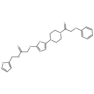 N-(furan-2-ylmethyl)-2-((5-(4-(2-phenoxyacetyl)piperazin-1-yl)-1,3,4-thiadiazol-2-yl)thio)acetamide Structure
