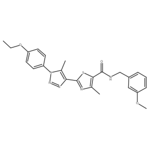 2-[1-(4-ethoxyphenyl)-5-methyl-1H-1,2,3-triazol-4-yl]-N-[(3-methoxyphenyl)methyl]-4-methyl-1,3-thiazole-5-carboxamide结构式