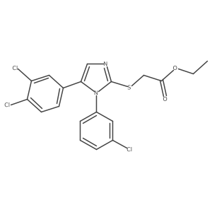 ethyl 2-((1-(3-chlorophenyl)-5-(3,4-dichlorophenyl)-1H-imidazol-2-yl)thio)acetate Structure