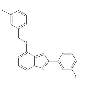 2-(3-Methoxyphenyl)-4-((3-methylbenzyl)thio)pyrazolo[1,5-a]pyrazine Structure