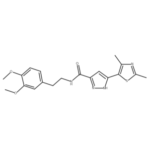 N-(3,4-dimethoxyphenethyl)-3-(2,4-dimethylthiazol-5-yl)-1H-pyrazole-5-carboxamide Structure
