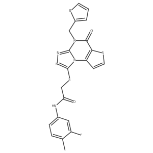 N-(3-fluoro-4-methylphenyl)-2-((5-oxo-4-(thiophen-2-ylmethyl)-4,5-dihydrothieno[2,3-e][1,2,4]triazolo[4,3-a]pyrimidin-1-yl)thio)acetamide结构式