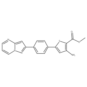 Methyl 3-amino-5-(4-pyrazolo[1,5-a]pyrimidin-2-yl-phenyl)-2-thiophenecarboxylate Structure