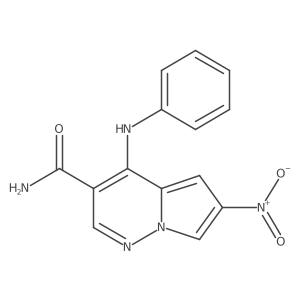 6-Nitro-4-(phenylamino)pyrrolo[1,2-b]pyridazine-3-carboxamide结构式
