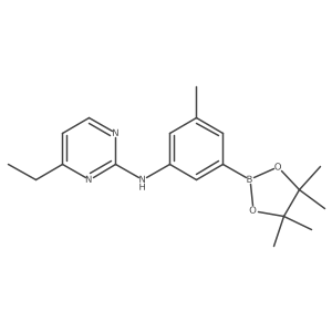 4-ethyl-N-[3-methyl-5-(4,4,5,5-tetramethyl-1,3,2-dioxaborolan-2-yl)phenyl]pyrimidin-2-amine结构式