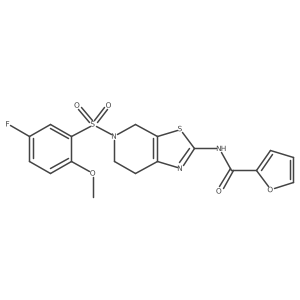N-(5-((5-fluoro-2-methoxyphenyl)sulfonyl)-4,5,6,7-tetrahydrothiazolo[5,4-c]pyridin-2-yl)furan-2-carboxamide结构式