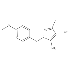 2-[(4-methoxyphenyl)methyl]-5-methyl-2,3-dihydro-1H-pyrazol-3-imine hydrochloride Structure