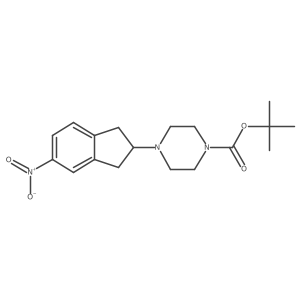 Tert-butyl 4-(2,3-dihydro-5-nitro-1h-inden-2-yl)piperazine-1-carboxylate结构式