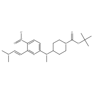 Tert-butyl 4-(n-(6-((e)-2-(dimethylamino)vinyl)-5-Nitropyridin-2-yl)-N-methylamino)piperidine-1-carboxylate Structure