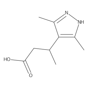 3-(3,5-dimethyl-1H-pyrazol-4-yl)butanoic acid结构式