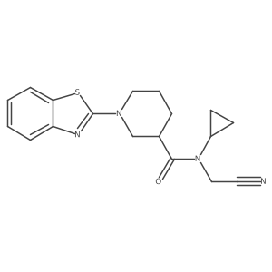 1-(1,3-benzothiazol-2-yl)-N-(cyanomethyl)-N-cyclopropylpiperidine-3-carboxamide结构式
