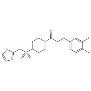 3-(3-Fluoro-4-methylphenyl)-1-(4-((furan-2-ylmethyl)sulfonyl)piperidin-1-yl)propan-1-one Structure
