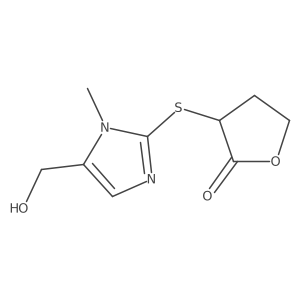 2(3H)-Furanone, dihydro-3-[[5-(hydroxymethyl)-1-methyl-1H-imidazol-2-yl]thio]-结构式