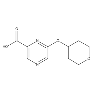 6-(Tetrahydro-2H-pyran-4-yloxy)pyrazine-2-carboxylic acid Structure