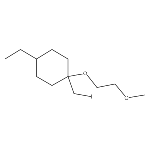 4-Ethyl-1-(iodomethyl)-1-(2-methoxyethoxy)cyclohexane结构式
