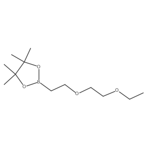 2-(2-(2-Ethoxyethoxy)ethyl)-4,4,5,5-tetramethyl-1,3,2-dioxaborolane结构式