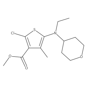 methyl 2-chloro-5-(ethyl(tetrahydro-2H-pyran-4-yl)amino)-4-methylthiophene-3-carboxylate Structure