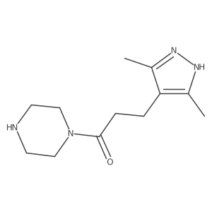 3-(3,5-dimethyl-1H-pyrazol-4-yl)-1-(piperazin-1-yl)propan-1-one结构式