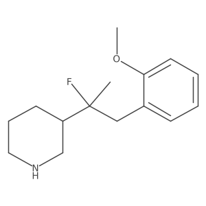 Piperidine, 3-[1-fluoro-2-(2-methoxyphenyl)-1-methylethyl]- Structure