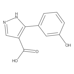 5-(3-hydroxyphenyl)-1H-pyrazole-4-carboxylic acid结构式