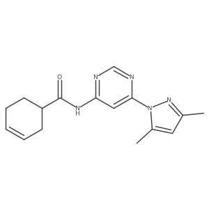 N-(6-(3,5-dimethyl-1H-pyrazol-1-yl)pyrimidin-4-yl)cyclohex-3-enecarboxamide Structure